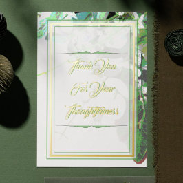 グリーンリー&フローラボ結婚タニカルサンキューカード 箔招待状