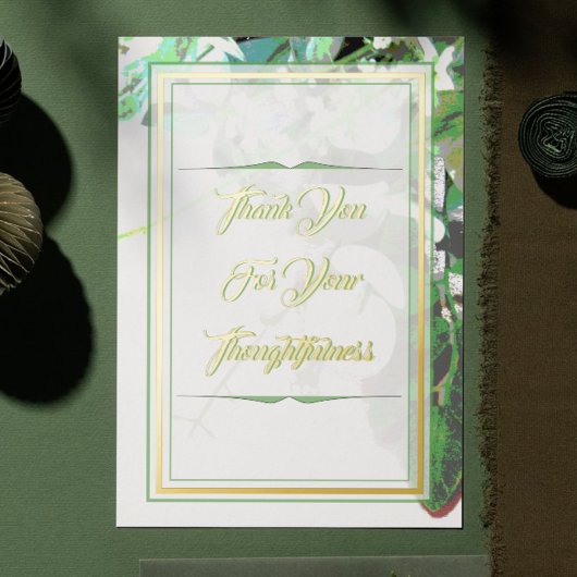 グリーンリー&フローラボ結婚タニカルサンキューカード 箔招待状