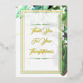 グリーンリー&フローラボ結婚タニカルサンキューカード 箔招待状 (正面)
