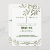グリーンリー・ベト結婚ナムのカード 招待状 (正面/裏面)