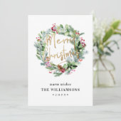 グリーンリー+ベリーズ冬リースクリスマス 招待状 (スタンド正面)