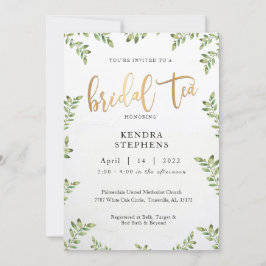 グリーンリー&金ゴールドブライダルティー招待状 招待状