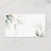 グリーンリー&金ゴールドユーカリ結婚プタスのQRコードRSVP エンクロージャーカード (裏面)