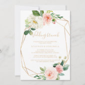 グリーンリー&金ゴールド幾何学的エレガントなウェディングブランチ 招待状 (正面)