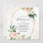 グリーンリー&金ゴールド幾何学的エレガントブライダルブランチ 招待状 (正面)