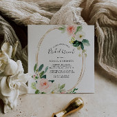 グリーンリー&金ゴールド幾何学的エレガントブライダルブランチ 招待状