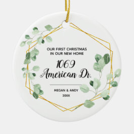 グリーンリ新しい家の初めてのクリスマス セラミックオーナメント