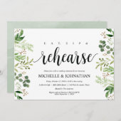 グリーンリ素朴ーのリハ結婚ーサルディナー招待状 招待状 (正面/裏面)