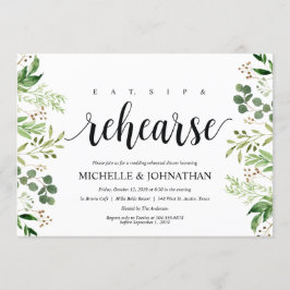 グリーンリ素朴ーのリハ結婚ーサルディナー招待状 招待状