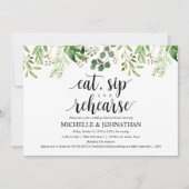 グリーンリ素朴ーのリハ結婚ーサルディナー招待状 招待状 (正面)