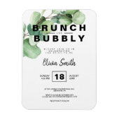 グリーンリ素朴ーブランチとバブリーブライダルシャワー マグネット (縦)