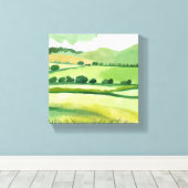 グリーンルシウス丘陵 | 自然水色 キャンバスプリント (インサイチュ (ウッドフロア))
