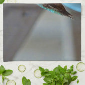 グリーンルビーリトルハミングバード キッチンタオル (折り畳み)