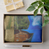 グリーンルーフ付き美しいワイオミング納屋 薄葉紙 (ギフト)