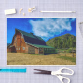 グリーンルーフ付き美しいワイオミング納屋 薄葉紙 (クラフト)