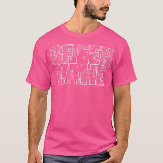 グリーンレイクシアトル通りマップ Tシャツ