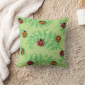 グリーンレインドロップレディバグ昆虫 |バグ装飾用クッション クッション (ブランケット)