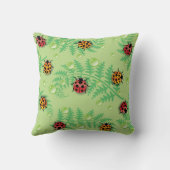 グリーンレインドロップレディバグ昆虫 |バグ装飾用クッション クッション (裏面)