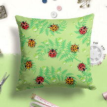 グリーンレインドロップレディバグ昆虫 |バグ装飾用クッション