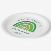 グリーンレインボーアイリッシュシャームロックハッピーSt patricks day ペーパープレート (アングル)