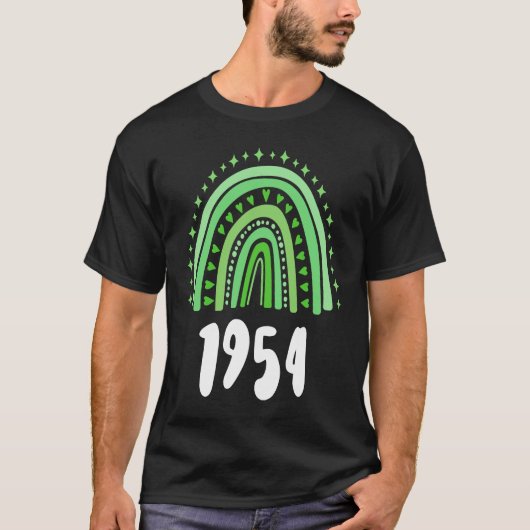 グリーンレインボーイヤー誕生1954誕生日 Tシャツ (正面)