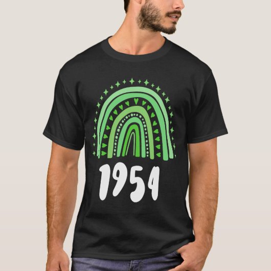 グリーンレインボーイヤー誕生1954誕生日 Tシャツ (正面)