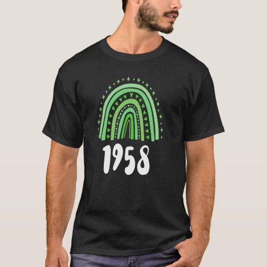 グリーンレインボーイヤー誕生1958誕生日 Tシャツ (正面)