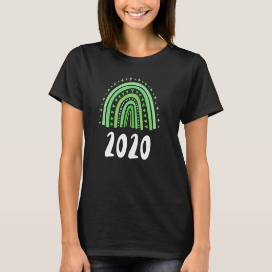 グリーンレインボーイヤー誕生2020誕生日 Tシャツ (正面)