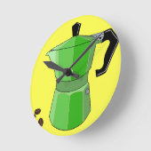 グリーンレインボーエスプレッソ ラウンド壁時計 (傾斜)