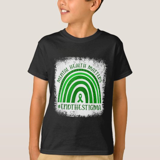 グリーンレインボーメンタルヘルスS認識度月 Tシャツ (正面)