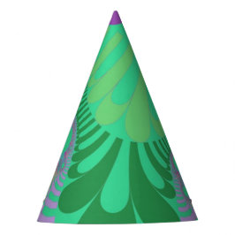 グリーンレインボーモダン パーティーハット