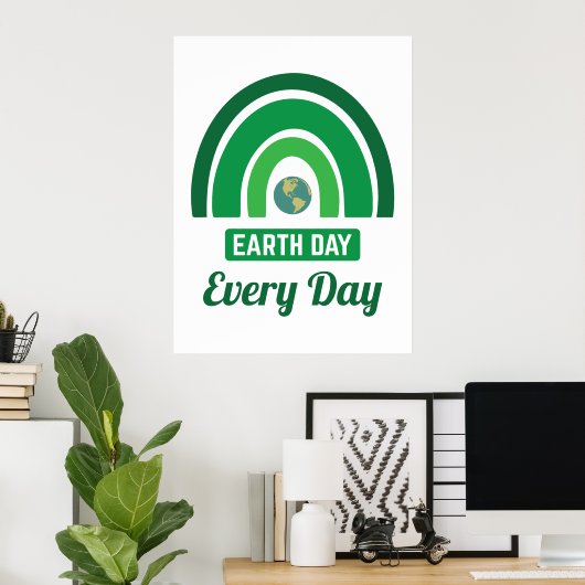 グリーンレインボー環境保護地球日 ポスター (ホームオフィス)