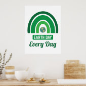 グリーンレインボー環境保護地球日 ポスター (キッチン)