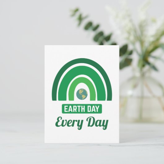 グリーンレインボー環境保護地球日 ポストカード (スタンド正面)