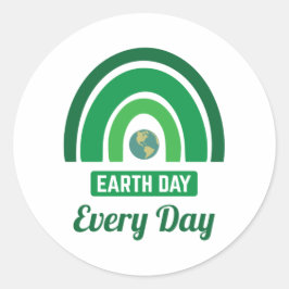 グリーンレインボー環境保護地球日 ラウンドシール