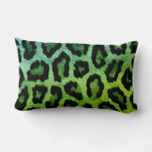 グリーンレオパードプリントランバー装飾用クッション ランバークッション (裏面)