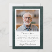 グリーンレザーフォトキープサク葬儀記念 サンキューカード (正面)
