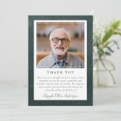 グリーンレザーフォトキープサク葬儀記念 サンキューカード (スタンド正面)