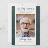 グリーンレザーフォトキープサク葬儀記念 サンキューカード (正面)