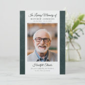 グリーンレザーフォトキープサク葬儀記念 サンキューカード (スタンド正面)