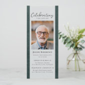 グリーンレザーフォト葬儀デジタルイベント 招待状 (スタンド正面)