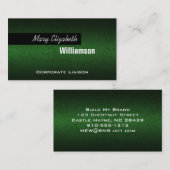 グリーンレザーモダンプロフェッショナル名刺 名刺 (正面/裏面)