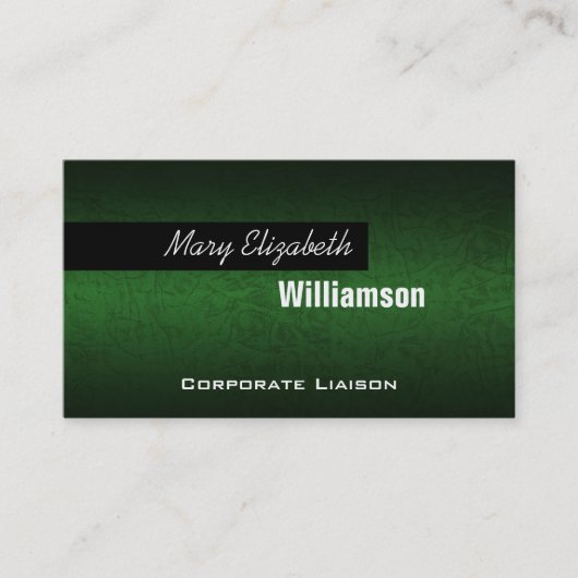 グリーンレザーモダンプロフェッショナル名刺 名刺 (正面)