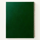 グリーンレザールックモノグラパーソナライズされたム ノートブック (裏面)