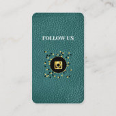 グリーンレザー – ソーシャルメディアQRコード 名刺 (裏面)