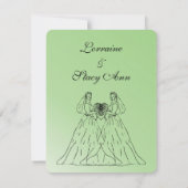 グリーンレズビアン結婚式招待状 招待状 (裏面)