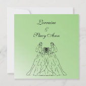 グリーンレズビアン結婚式招待状 招待状 (裏面)