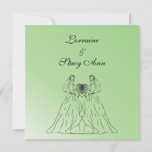 グリーンレズビアン結婚式招待状 招待状 (裏面)