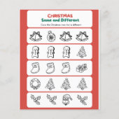 グリーンレッドおもしろいクリスマス同一および違う チラシ (裏面)