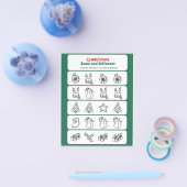 グリーンレッドおもしろいクリスマス同一および違う チラシ (シングル)